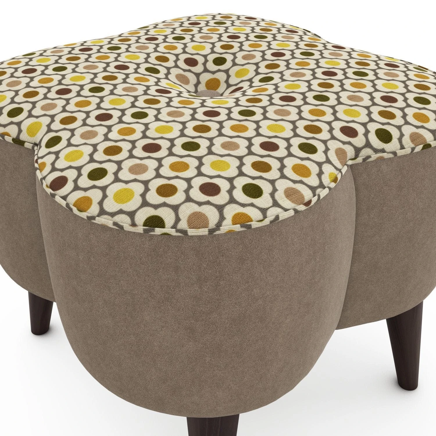 Orla Kiely Daisy Velvet Small Footstool - Image 3