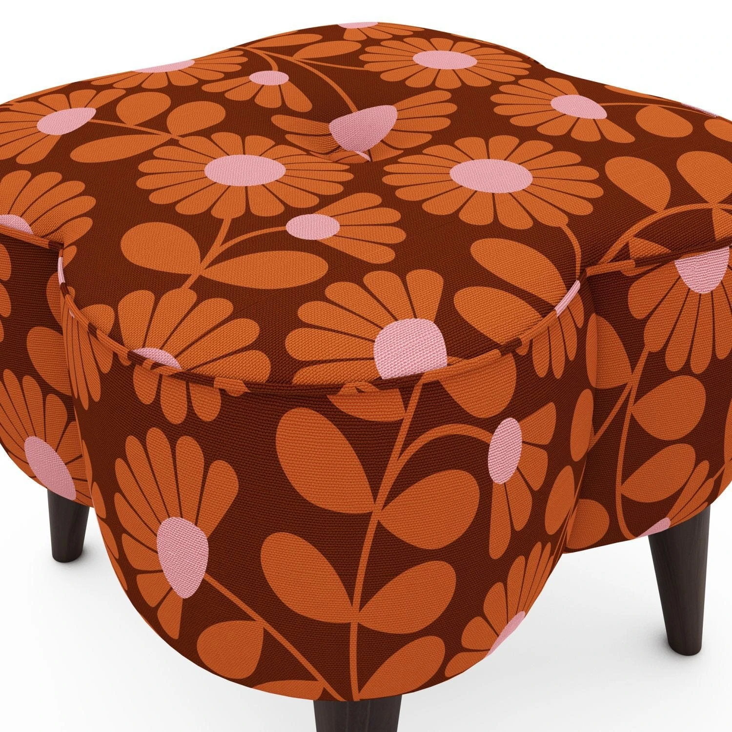 Orla Kiely Daisy Fabric Pattern Small Footstool - Image 3