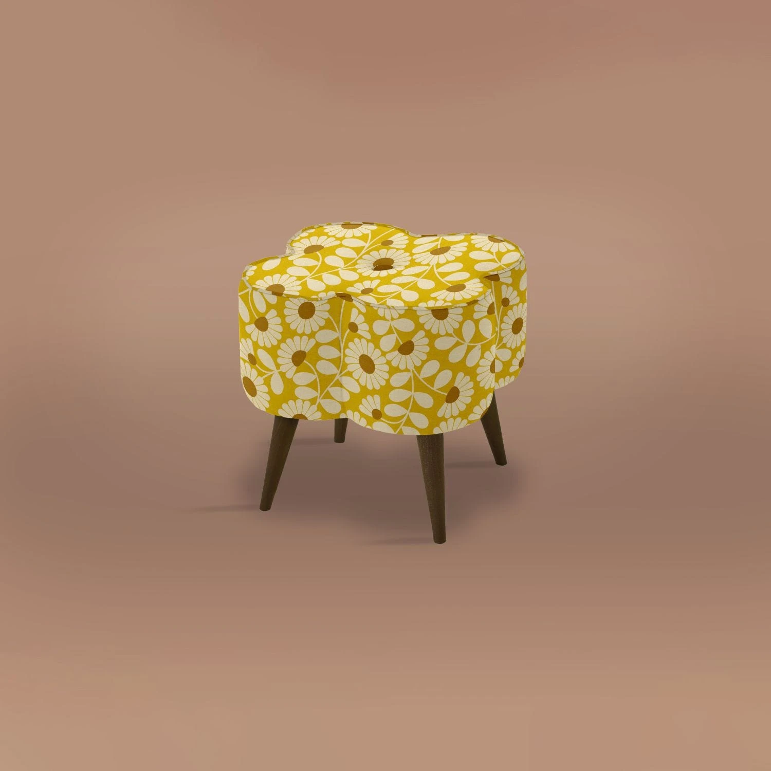 Orla Kiely Daisy Fabric Pattern Small Footstool - Image 2