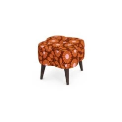Orla Kiely Daisy Fabric Pattern Small Footstool