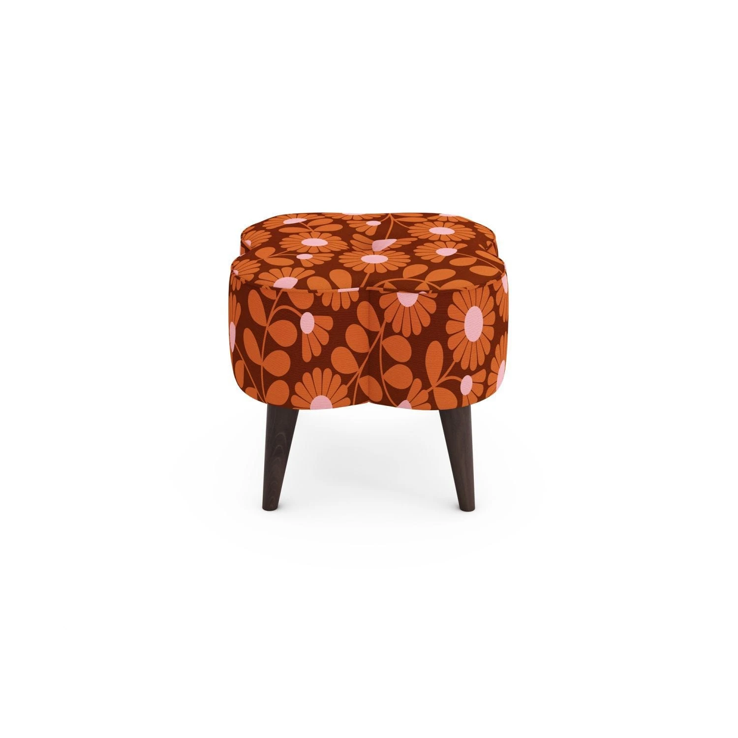 Orla Kiely Daisy Fabric Pattern Small Footstool - Image 4