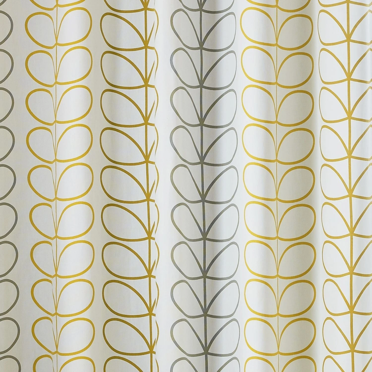 Orla Kiely Trio Stem Lined Curtains, 229 X 229cm, Ochre - Image 2