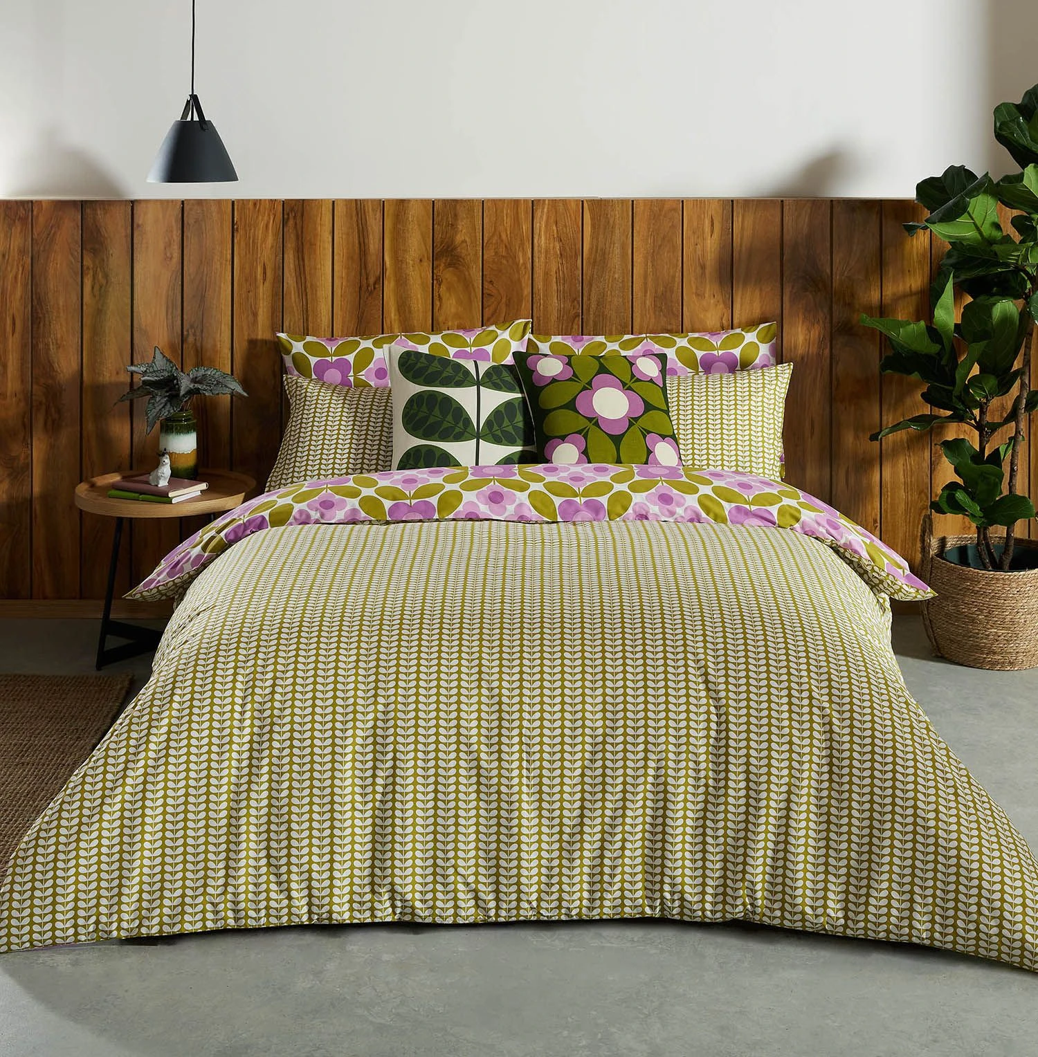 Orla Kiely Flower Tile Duvet Set, King, Lupin - Image 3