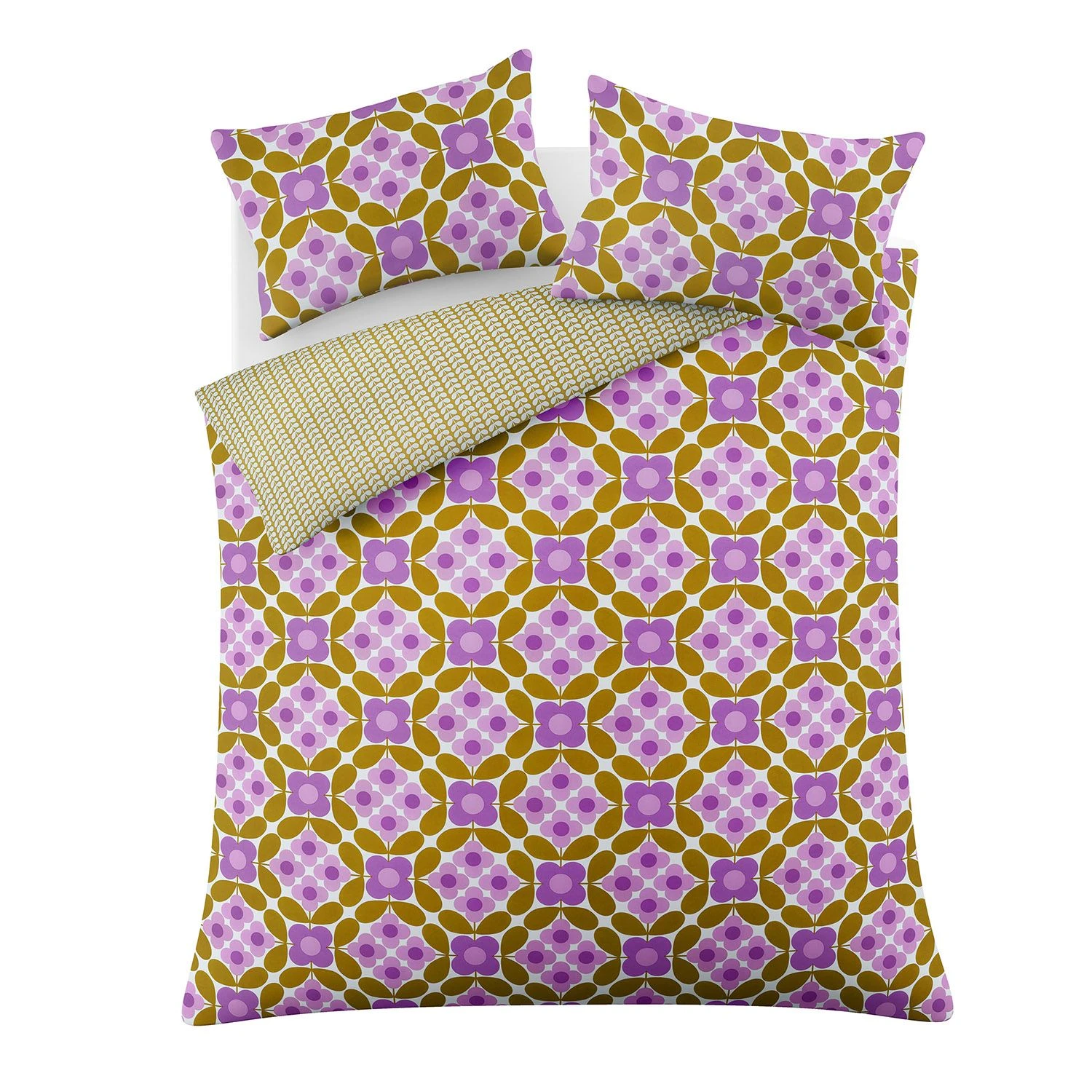 Orla Kiely Flower Tile Duvet Set, King, Lupin - Image 2