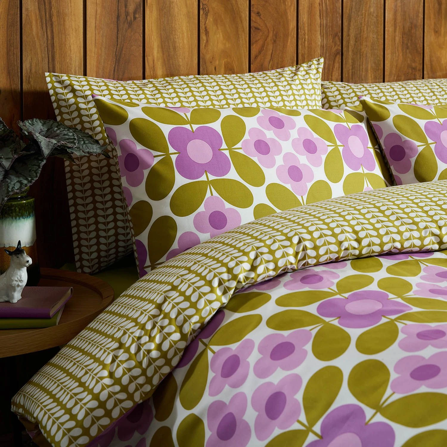 Orla Kiely Flower Tile Duvet Set, King, Lupin