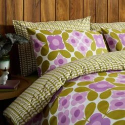 Orla Kiely Flower Tile Duvet Set, Super King, Lupin