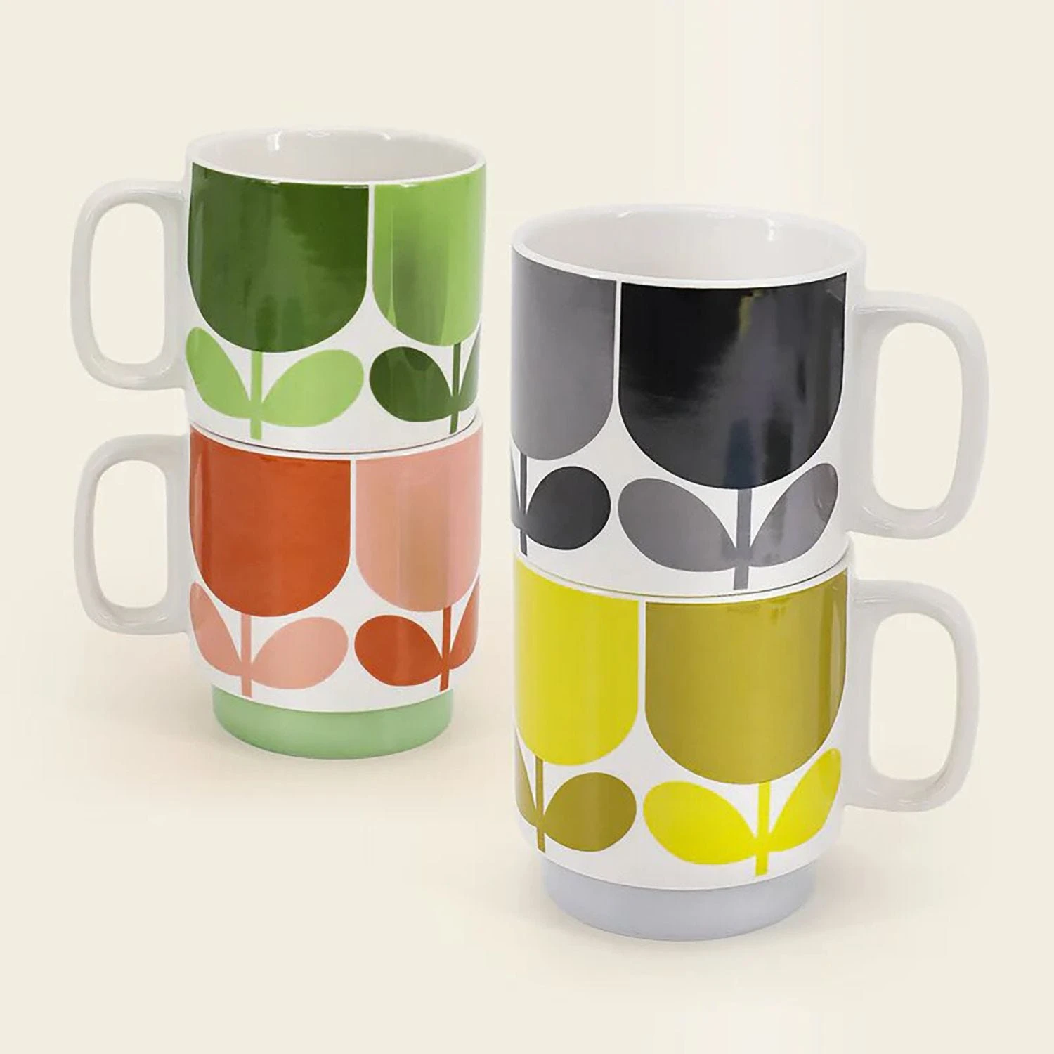 Orla Kiely Block Flower Mugs, Set Of 4 - Image 5