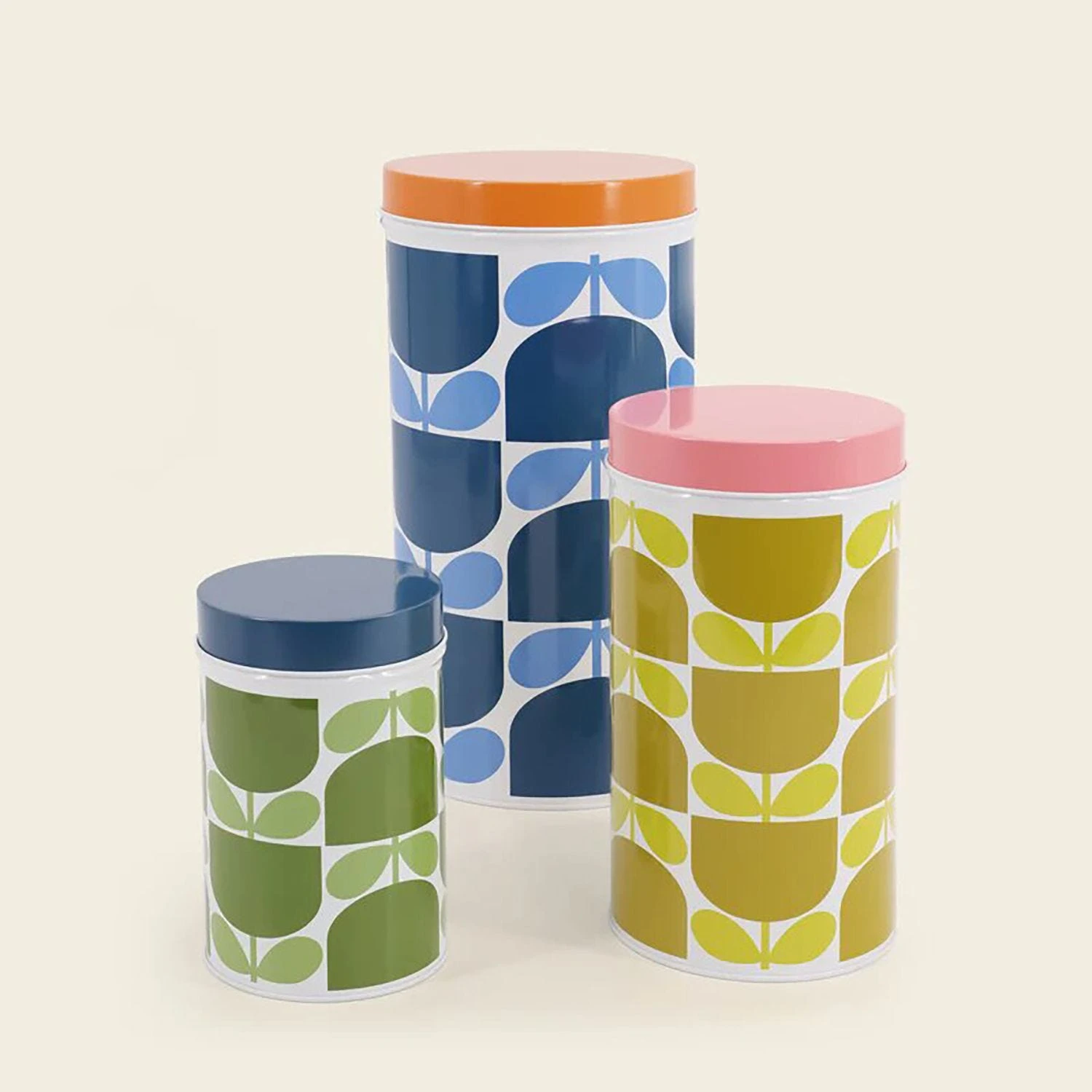 Orla Kiely Block Flower Nesting Cannister Tins, Set Of 3 - Image 4