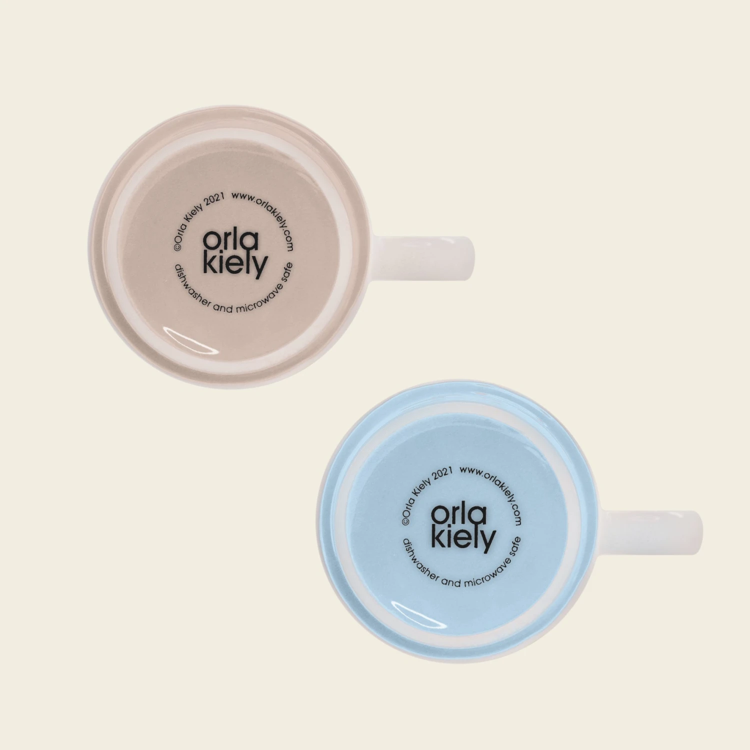 Large Mug Set Of 2 - Block Flower Navy/Bark - Image 5