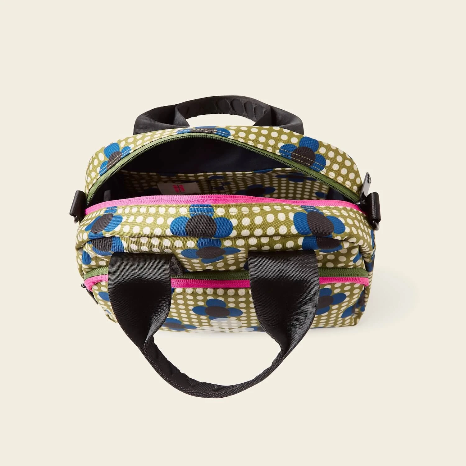 Radial Handbag - Flower Polka Dot Olive - Image 5