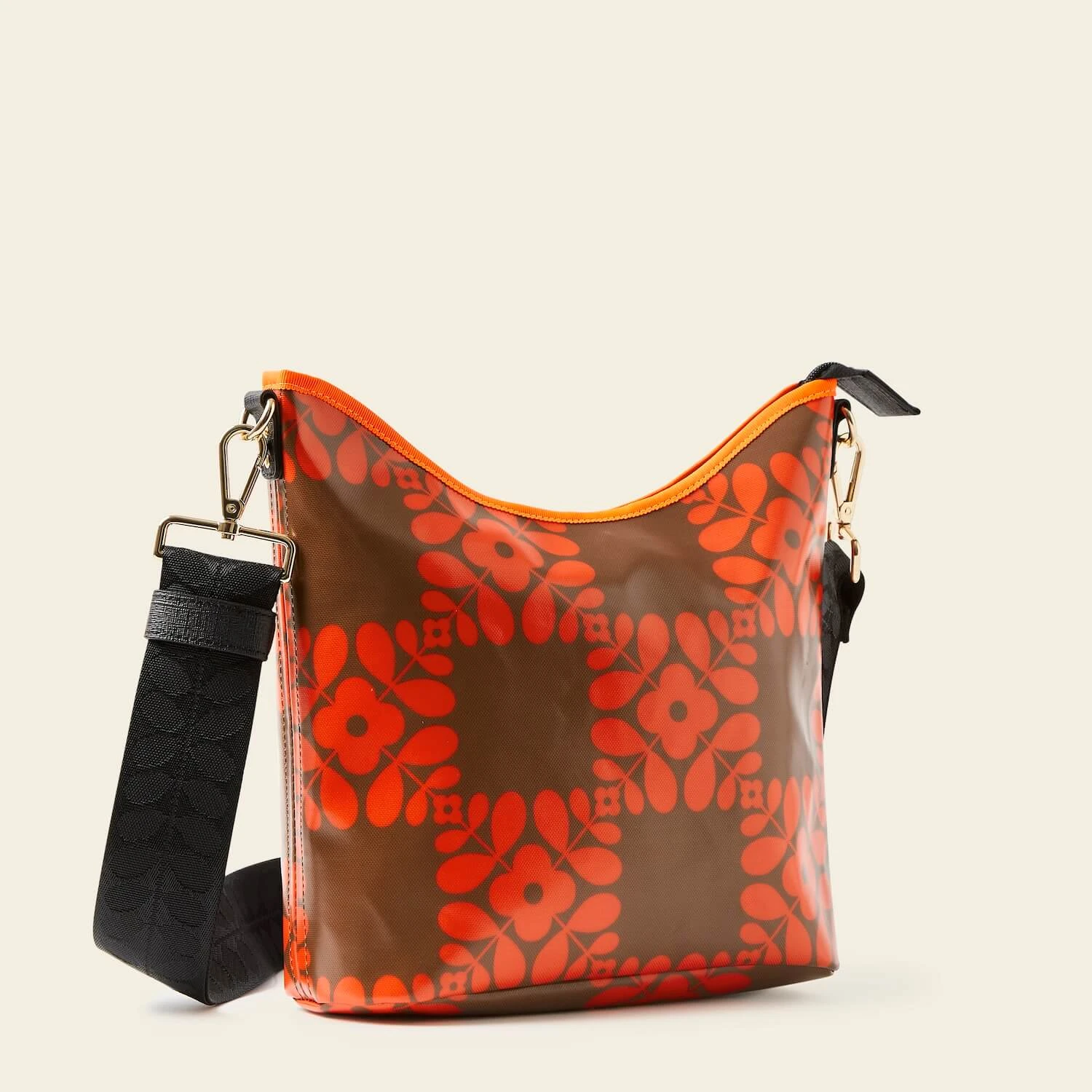Cross Carry Crossbody - Lattice Flower Tile Conker - Image 3