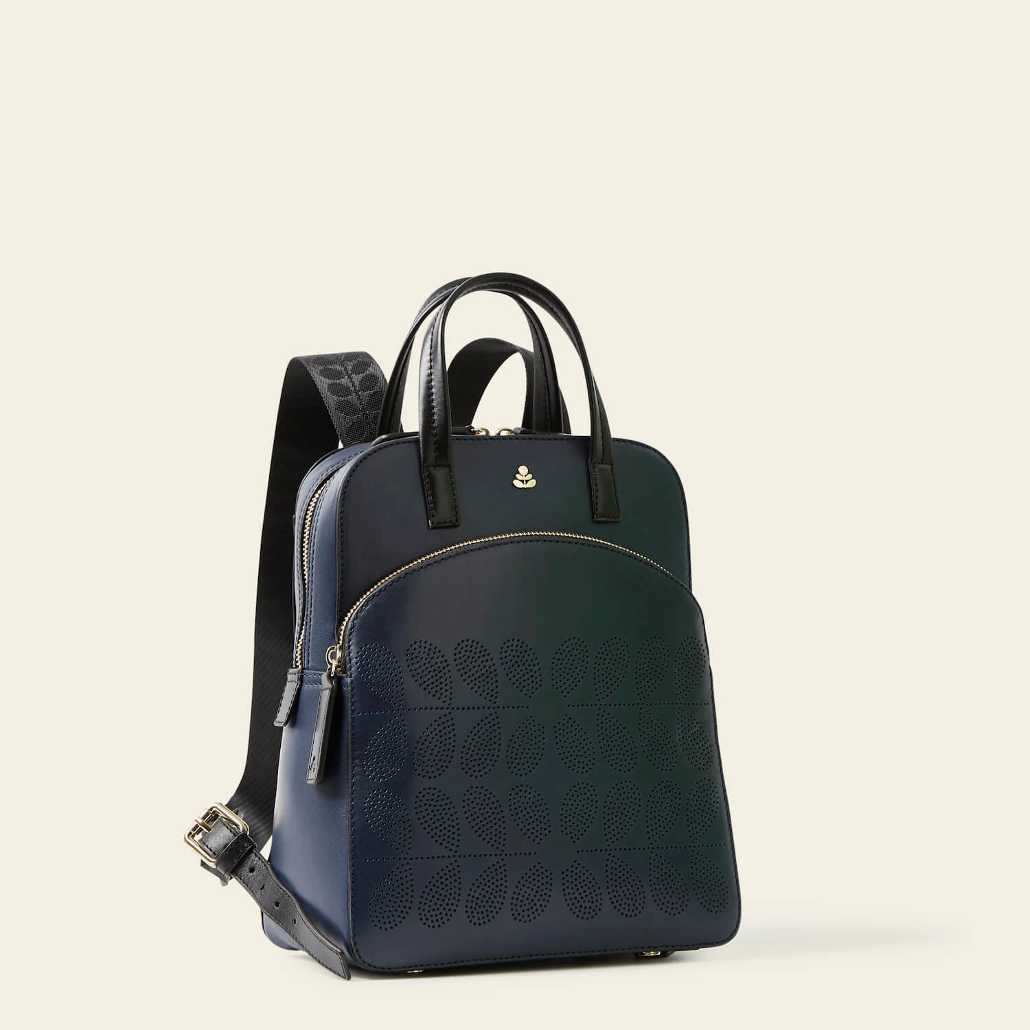Emilia Petite Backpack - Navy Punched Flower - Image 3