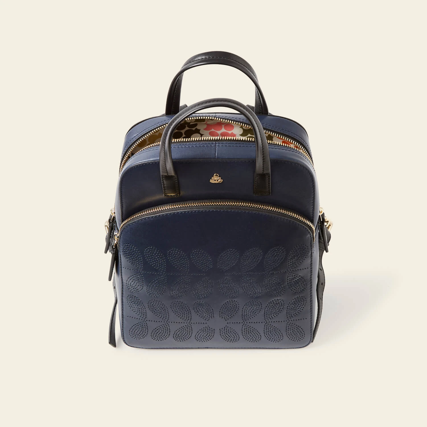 Emilia Petite Backpack - Navy Punched Flower - Image 5
