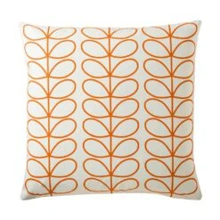 Orla Kiely Small Linear Stem Cushion, Persimmon