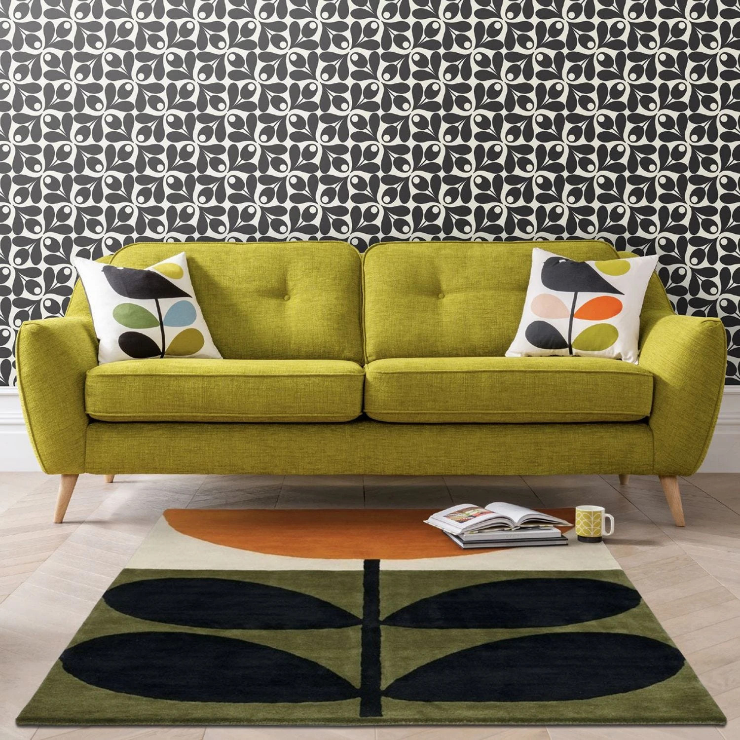 Orla Kiely Laurel Large Velvet Sofa - Image 2