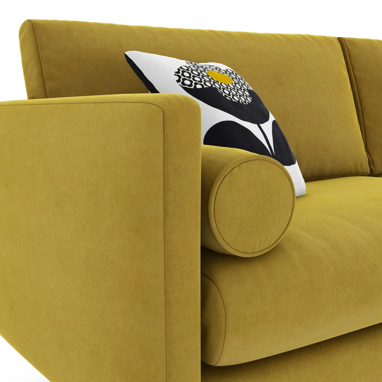 Orla Kiely Mimosa Left Hand Facing Large Velvet Chaise Sofa - Image 2