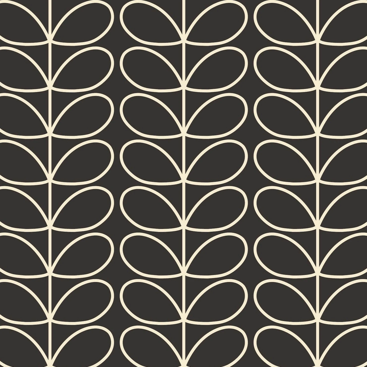 Linear Stem Charcoal Wallpaper - Sample